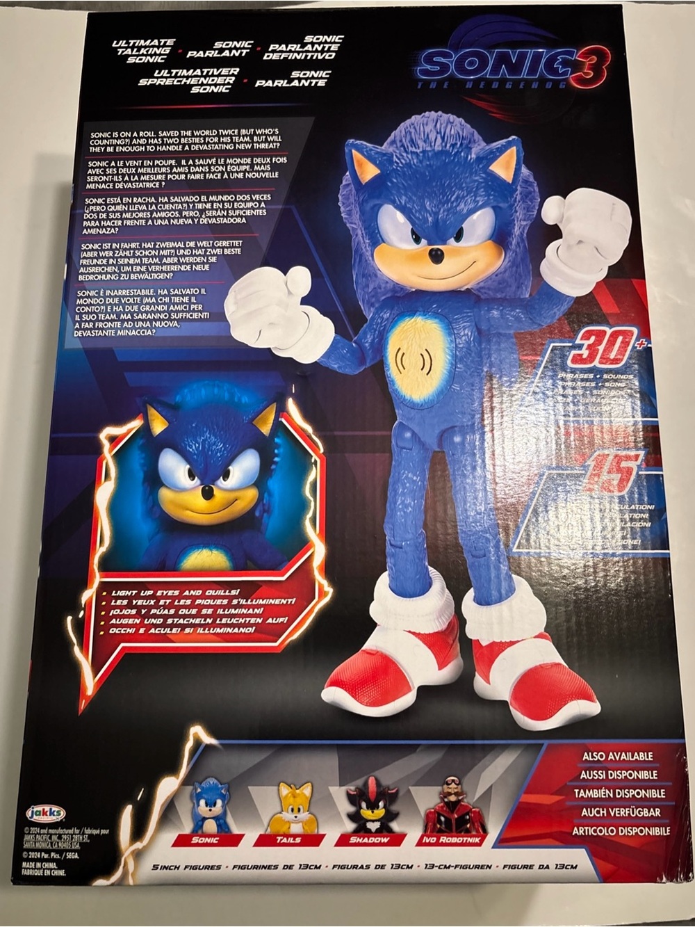 Sonic 3 The Hedgehog Light-Up Action Figure